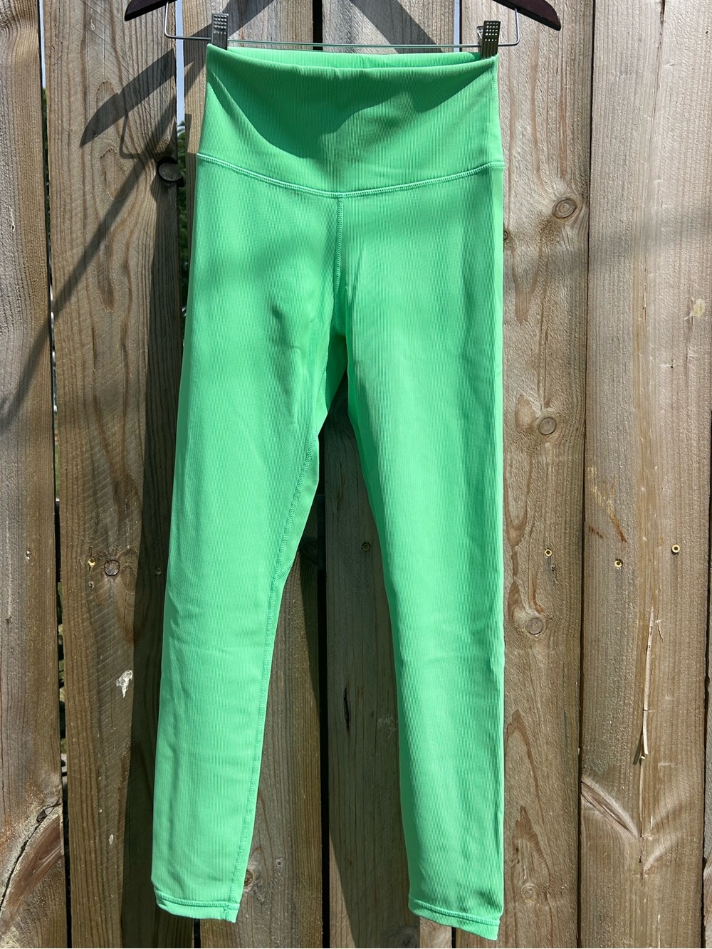Wilo The Label Neon Green Ribbed Leggings Size Medium